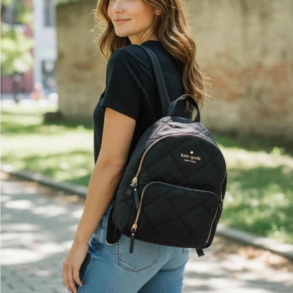 Kate Spade Quilted Black Backpack